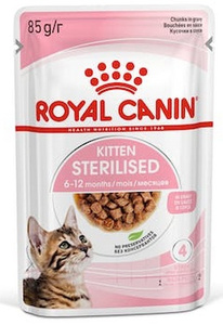 Royal Canin Kitten Sterilised karma mokra w sosie dla kociąt od 6 do 12 miesiąca życia, sterylizowanych saszetka 85g