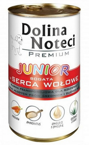 Dolina Noteci Premium Pies Junior Serca wołowe puszka 400g